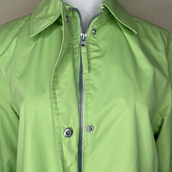 White Stag Women's Marble Green Raincoat Jacket Outdoors Pockets Spring Sz 8/10 - Picture 4 of 12